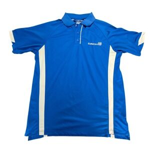 Cinch Blue & White Men's Performance Polo Shirt Large Stretch Western Activewear